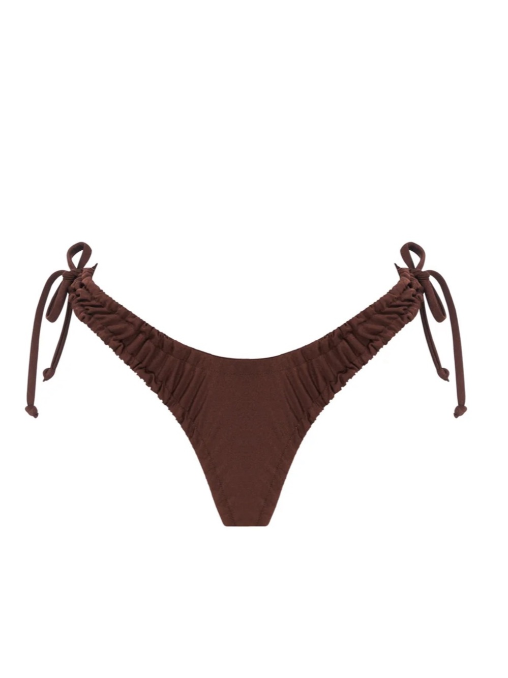 Somerfield Swim Brown Ruched Side-Tie Bikini Bottom